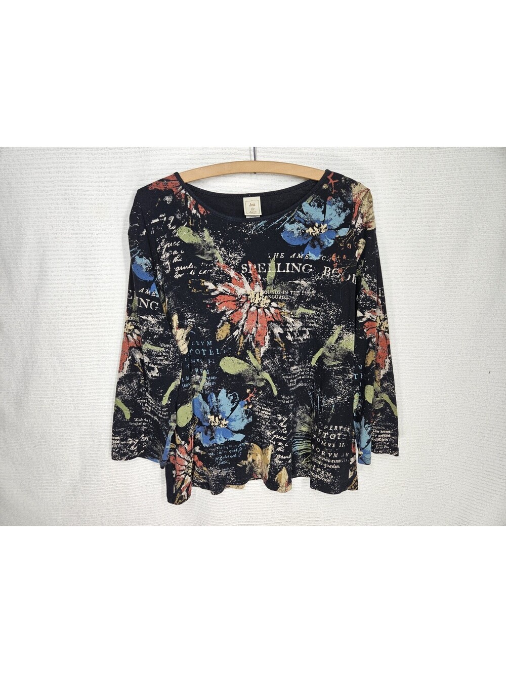 Vintage 1990s Jess & Jane Shirt Womens XL 100% Cotton All Over Print Rhinestone